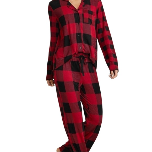 MAURICES NWT Buffalo Plaid Flannel Pajama Set in Red/Black Size XL — SUPER COMFY - Picture 2 of 5